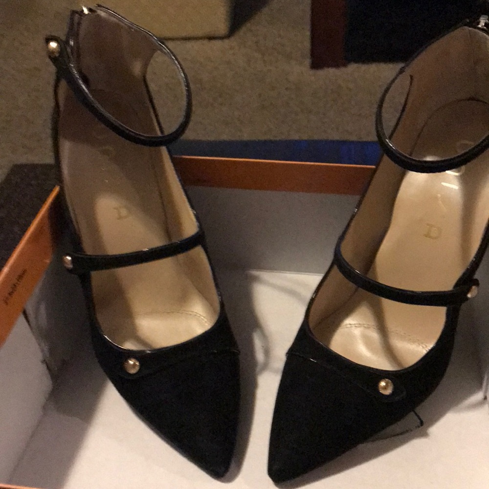 Black Unisa strapping suede heels